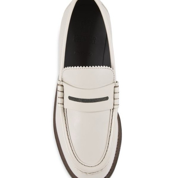 Brunello Cucinelli Loafers- Off White, Beaded Embellishments. Dustbags. Box. - Picture 7 of 12